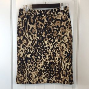 Merona Leopard Print Stretch Pencil Skirt